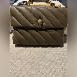 Kurt Geiger Olive Quilted Large Kensington Shoulder Bag